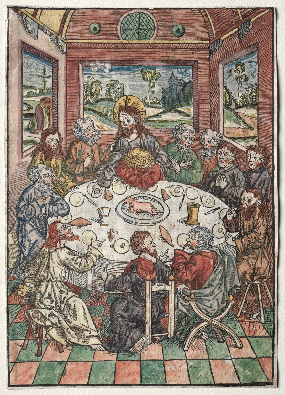 Baú do Tesouro: A Última Ceia, 1491. de Michael Wolgemut