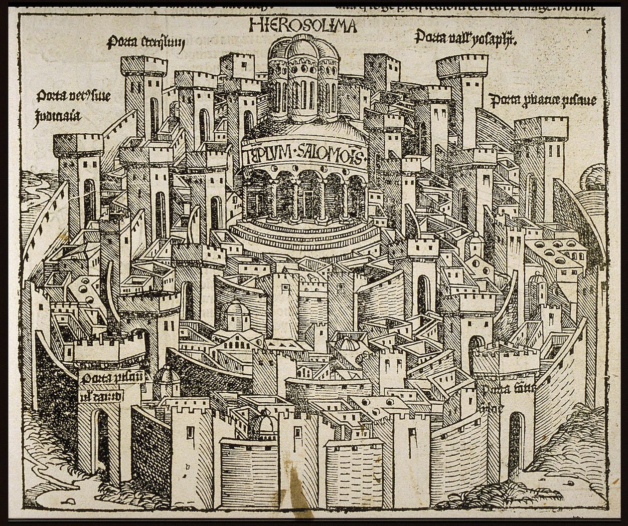 Jerusalém da Crônica do Mundo, CA 1493. de Michael Wolgemut