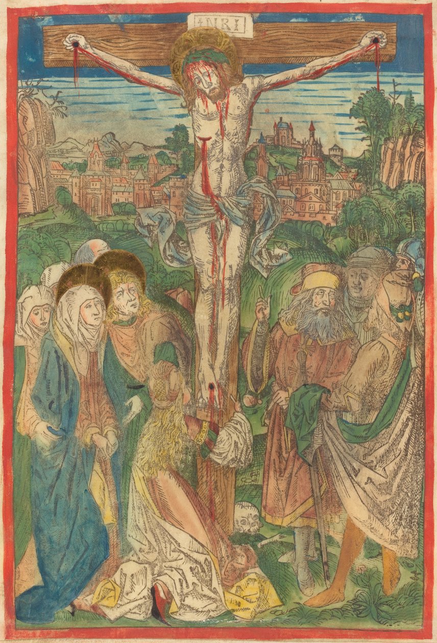 A crucificação com Santa Maria Madalena de Michael Wolgemut