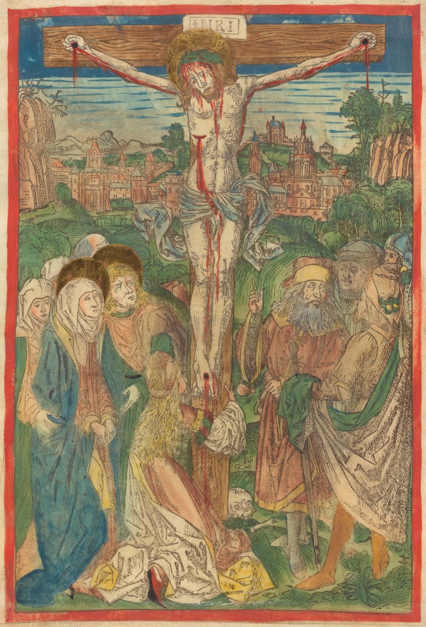Die Kreuzigung mit der heiligen Maria Magdalena de Michael Wolgemut