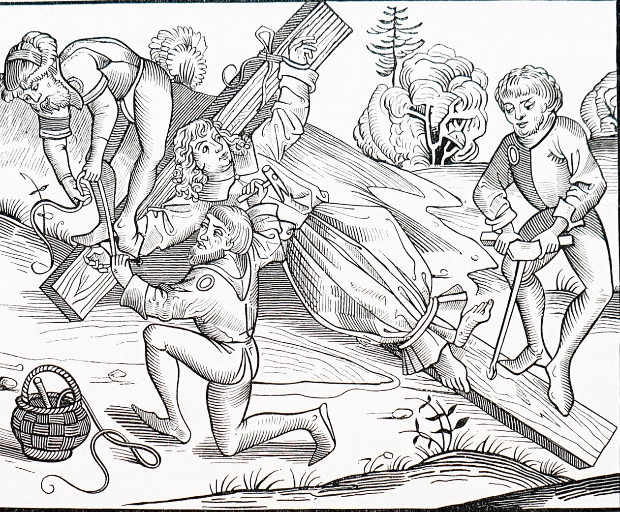 A crucificação de uma criança de Michael Wolgemut or Wolgemuth