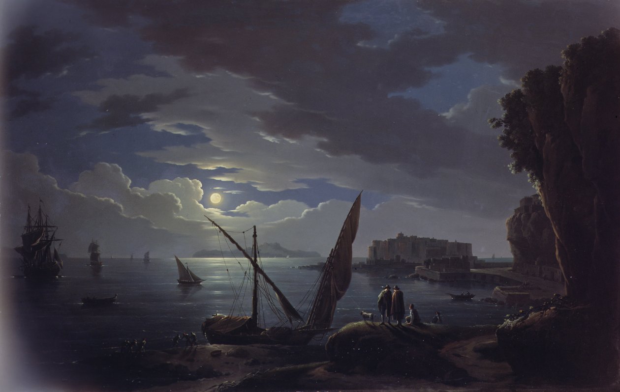 Vista da Baía de Nápoles (óleo sobre tela) de Michael Wutky