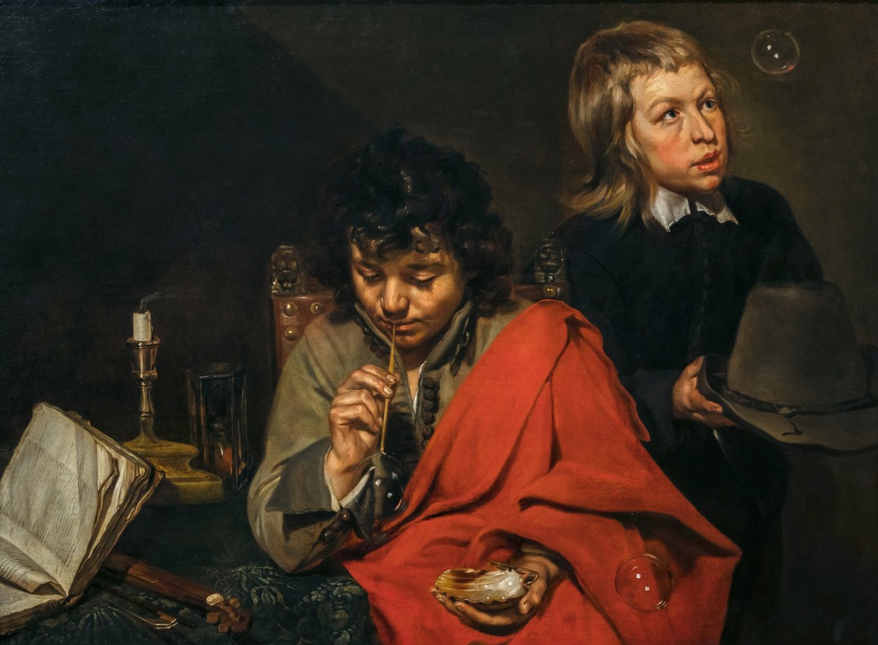 Meninos soprando bolhas, c.1640 (Óleo sobre tela) de Michaelina Wautier
