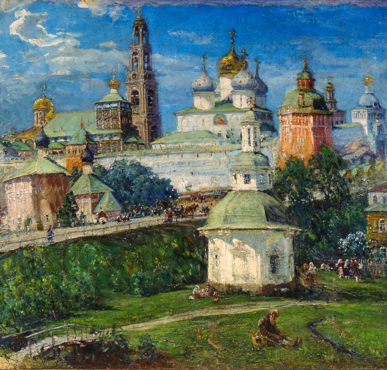 A Trindade Lavra de São Sérgio em Sergiyev Posad, década de 1910. de Michail Boskin