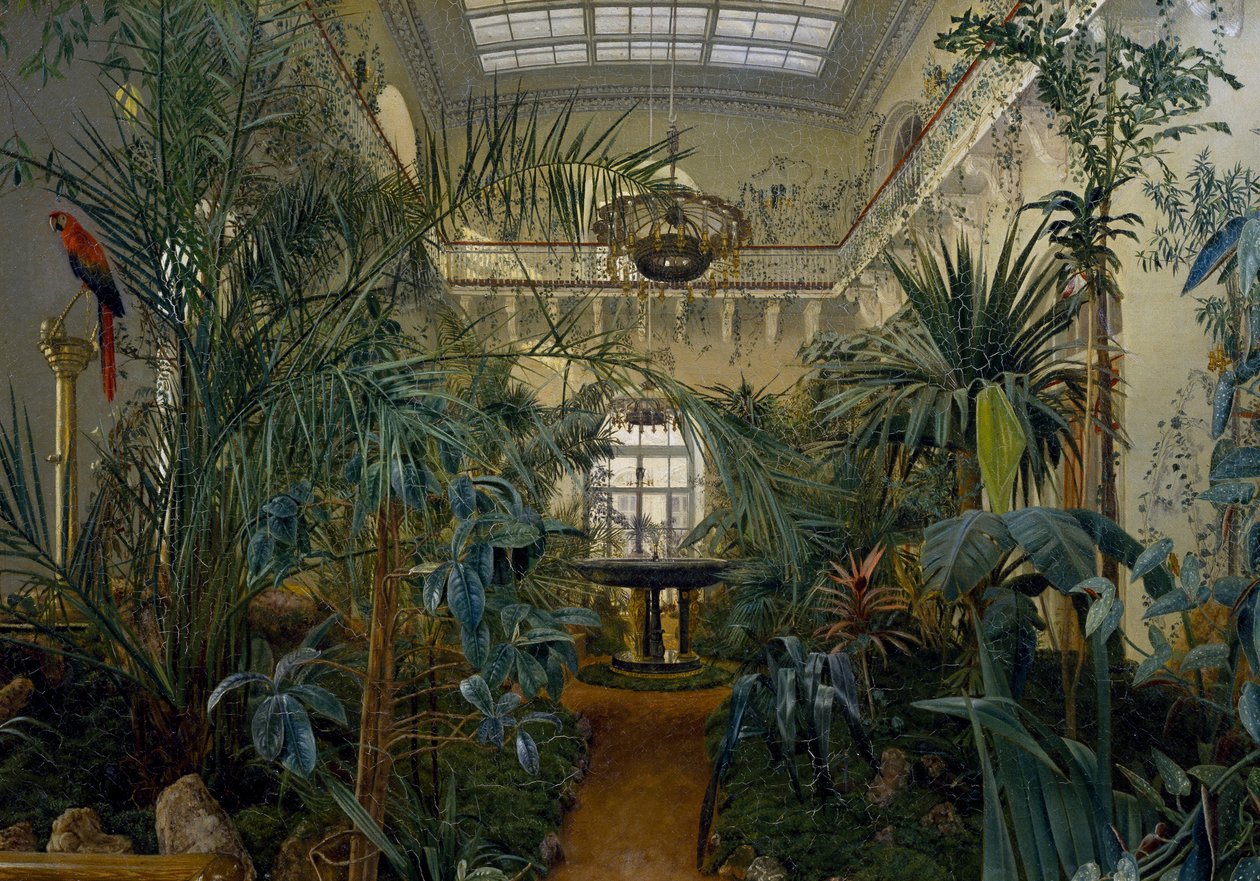 Jardim de Inverno no Palácio de Inverno em São Petersburgo de Michail Ivanovich Antonov