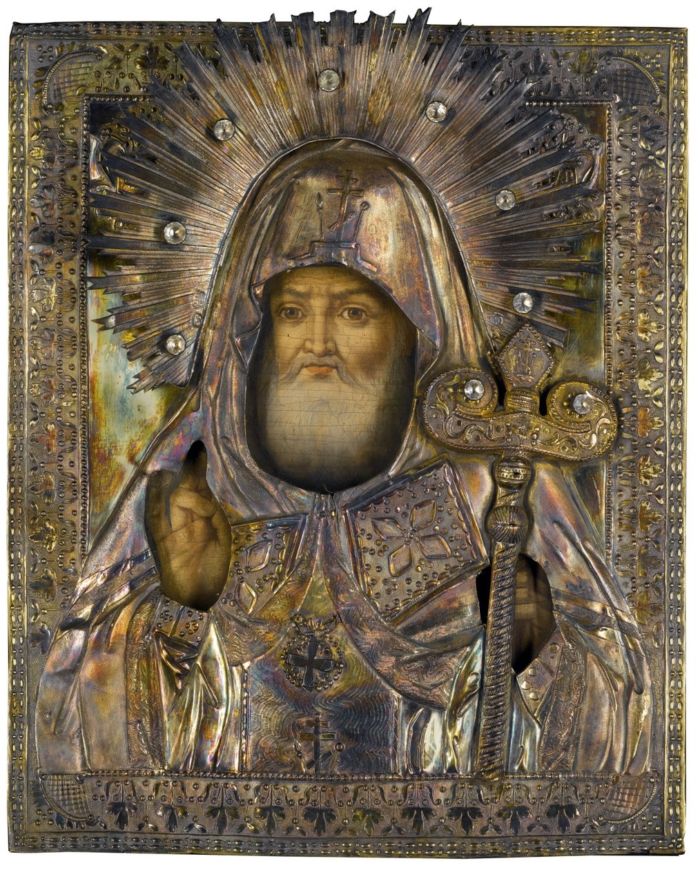 São Mitrophane de Voronezh (1623-1703) - São Mitrophane de Voronezh - Pintura de Mikhail Vasilyevich Borodulin(?-1859) de Michail Vasilyevich Borodulin