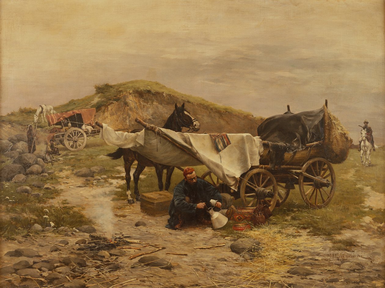 Tártaros a descansar de Michal Pawel Gorstkin Wywiórski