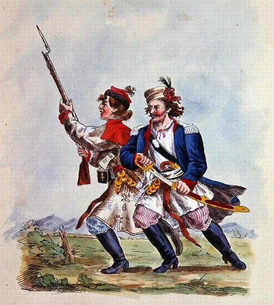 Fantasias do Exército Polaco depois de 1700 (cor litho) de Michal Stachowicz