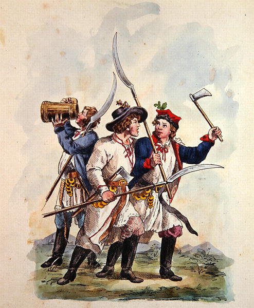 Fantasias do Exército Polaco depois de 1700 (cor litho) de Michal Stachowicz