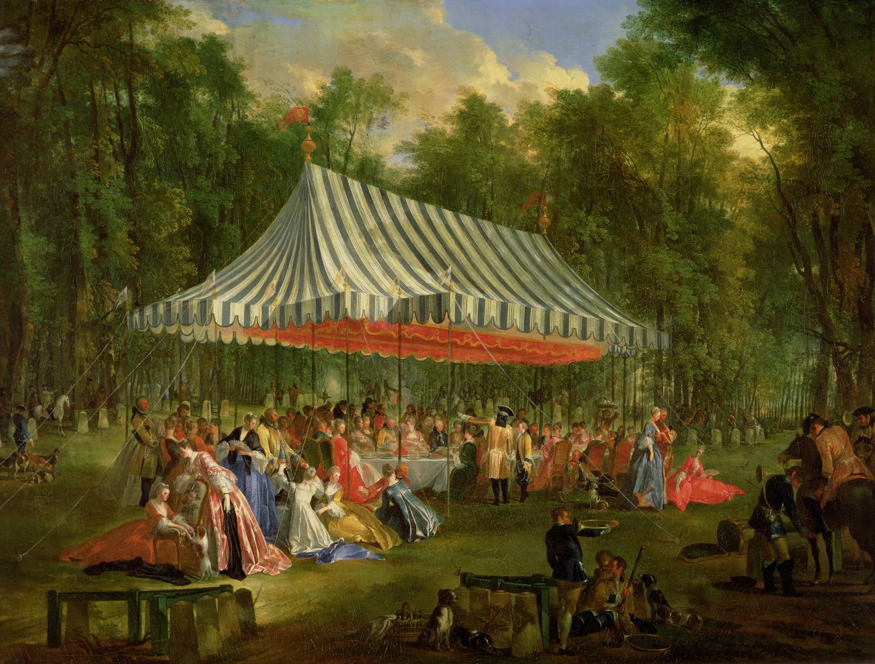 Festival dado pelo Príncipe de Conti ao Príncipe de Brunswick-Lunebourg em l&39;Isle-Adam, 1766 de Michel Barthelemy Ollivier or Olivier
