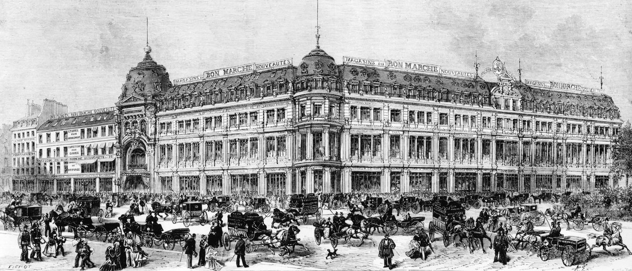 Lojas de departamento Bon Marché, Paris, c.1887 de Michel Charles Fichot