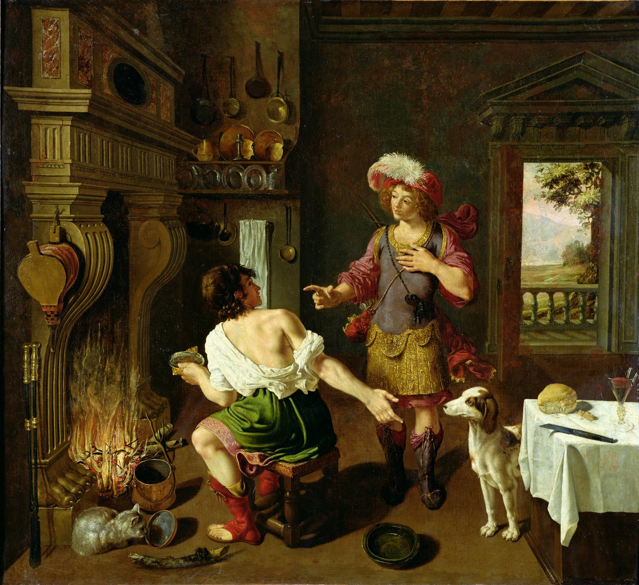 Esaú vendendo sua primogenitura a Jacó, 1630 de Michel des Gobelins Corneille