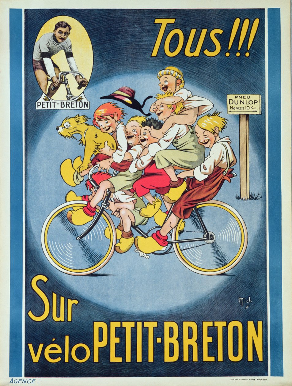 &39;Todos na bicicleta Petit-Breton&39;, anúncio para uma bicicleta de Michel Liebeaux