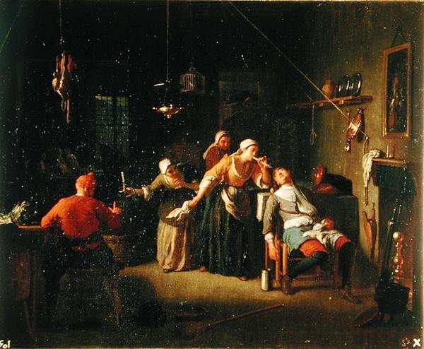 Cena de taberna (óleo sobre tela) de Michel Ange Houasse