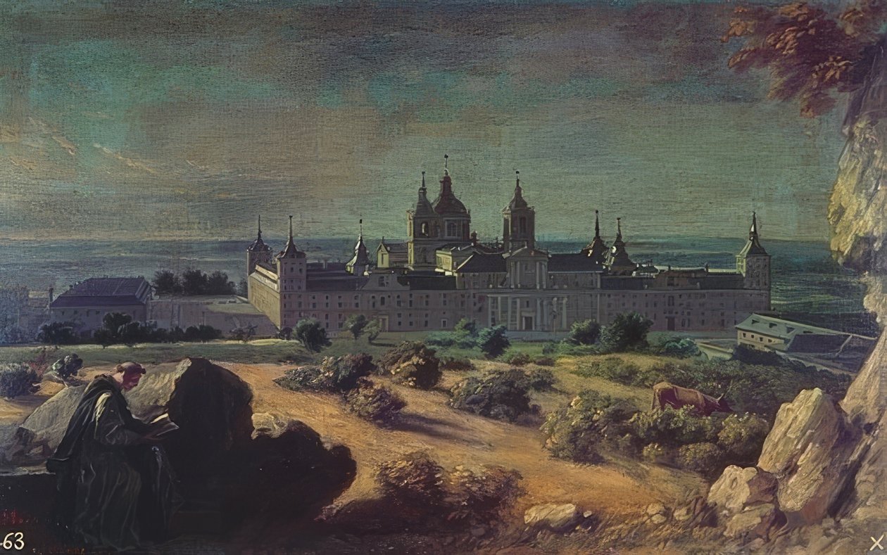 Mosteiro Real de San Lorenzo, El Escorial. Por volta de 1722 de Michel Ange Houasse