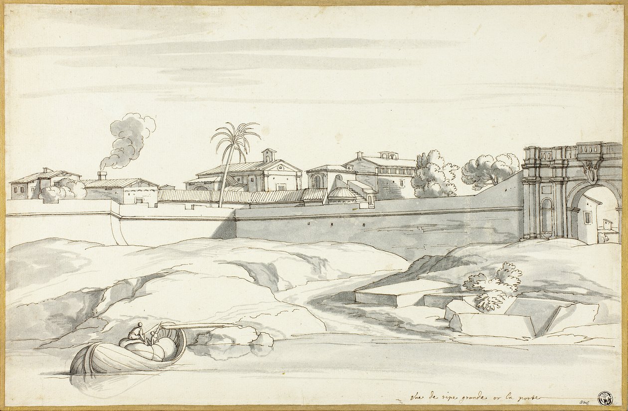 Paisagem ao longo de um rio de Michel Ange Houasse