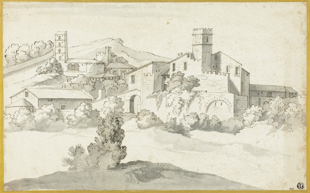 Paisagem com um castelo antigo de Michel Ange Houasse