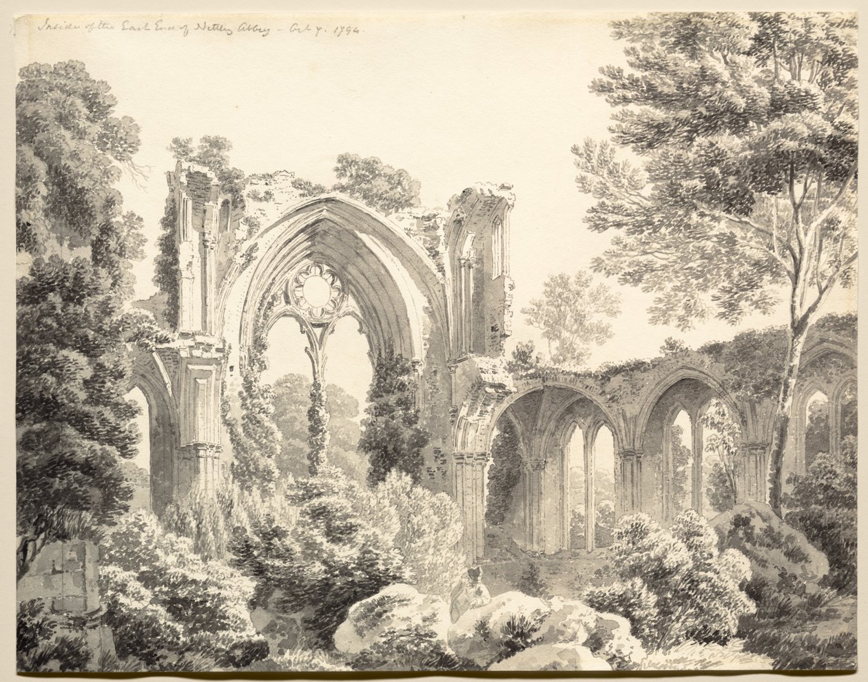 Dentro do East End da Abadia de Nettley, 1794. de Michel Angelo Rooker