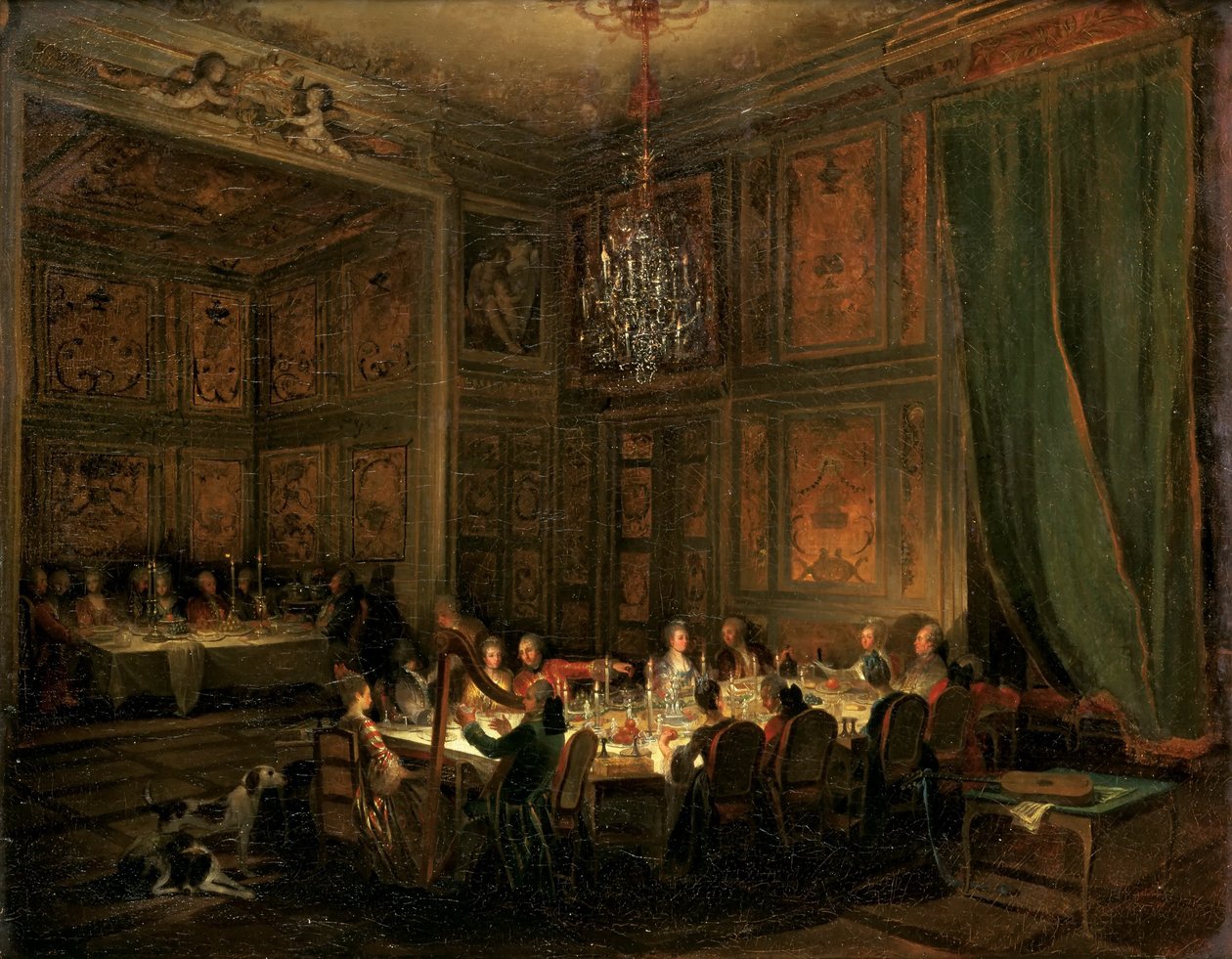 Ceia do Príncipe de Conti no Templo, 1766 de Michel Barthelemy Ollivier