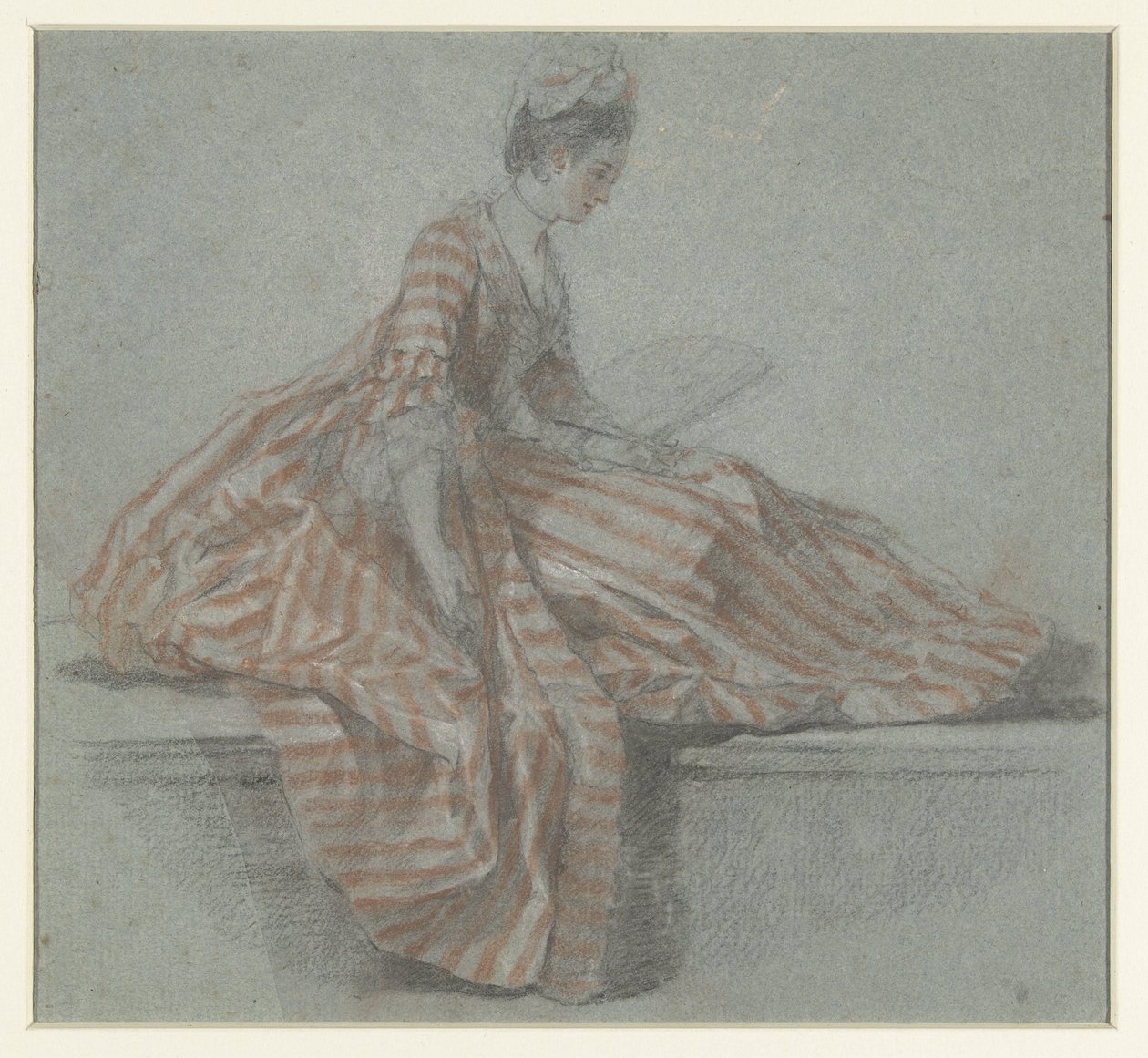 Senhora sentada em uma balaustrada de Michel Barthelemy Ollivier