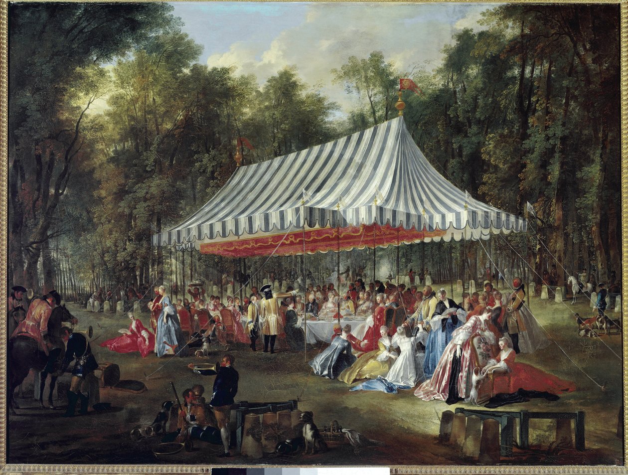 Banquete no parque.(óleo sobre tela de Michel Barthelemy Ollivier or Olivier