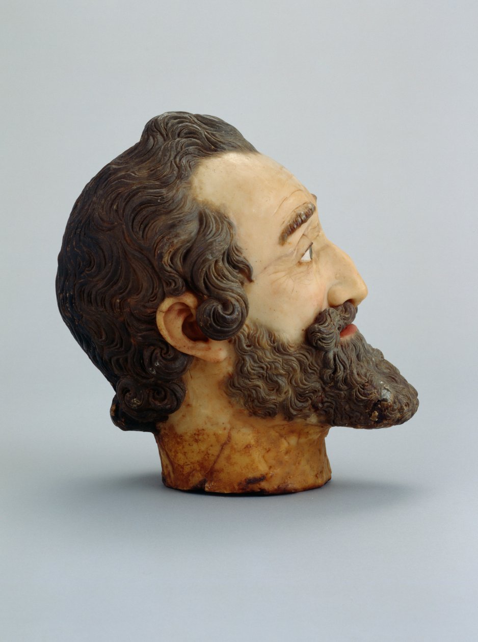 Rei Henrique IV da França, c.1610 (cera) (ver também 312138 e 312139) de Michel Bourdin