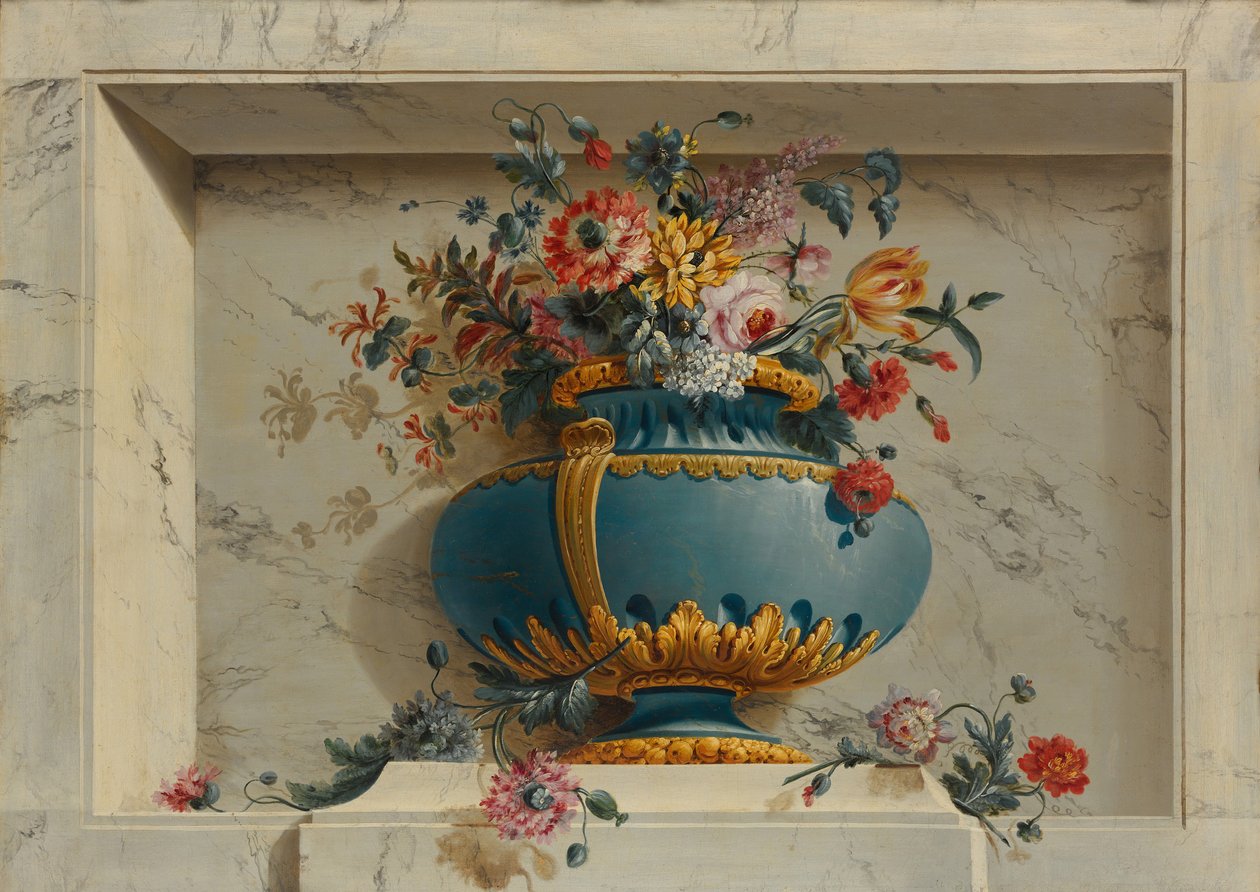 Vaso de flores em um nicho. de Michel Bruno Bellenge
