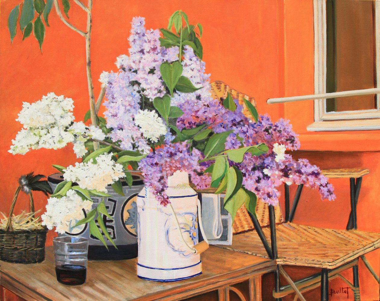 Les Lilas, 2013 (óleo sobre tela) de Michel Bultet