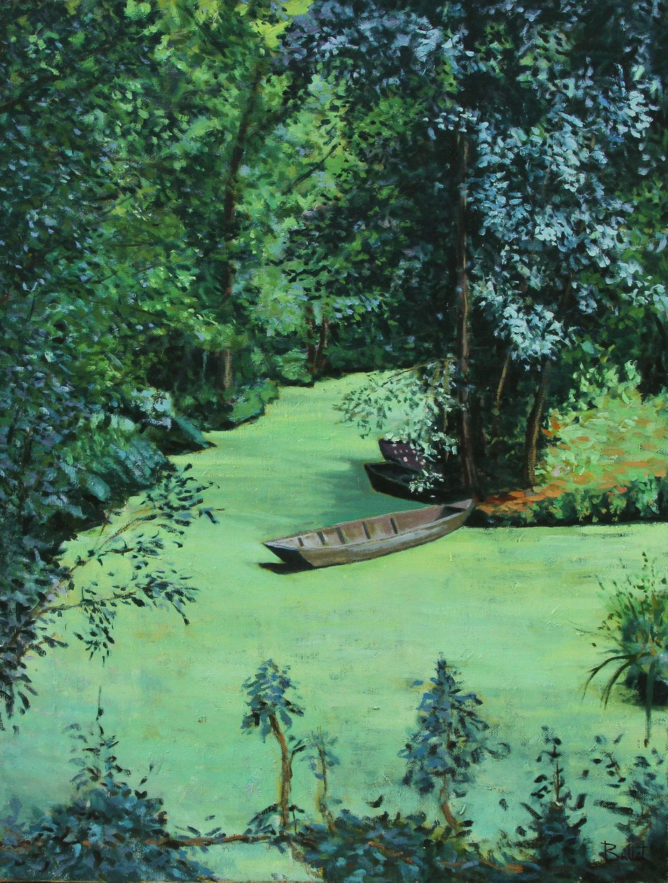 Les Marais Poitevin, 2003 (óleo sobre cartão) de Michel Bultet