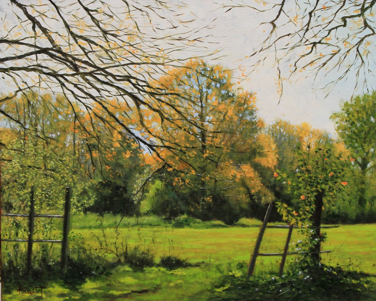 Óleo Prairie Girondine, 2018 (óleo sobre tela) de Michel Bultet