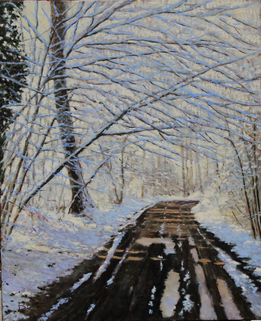 Neve a óleo Buthier, 2018 (óleo sobre tela) de Michel Bultet