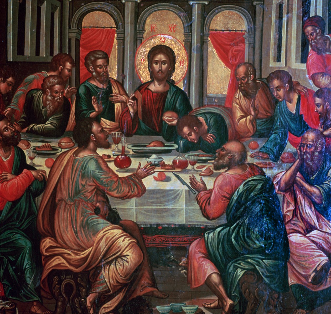Pintura de ícone da Última Ceia de Michel Damaskinos