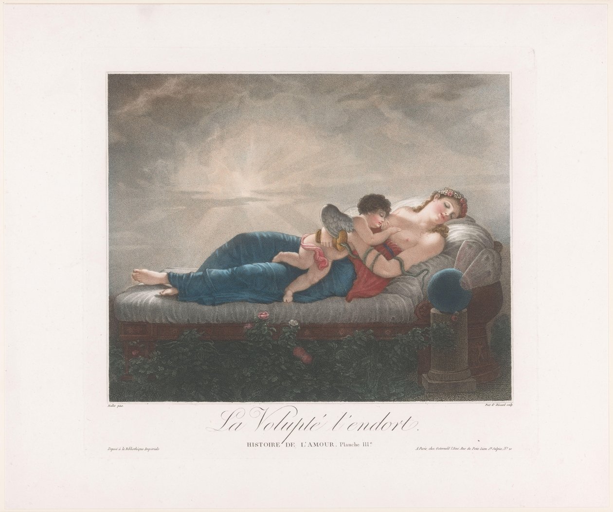Personificação da Luxúria (Voluptas) e Amor, dormindo numa cama
La Volupté l