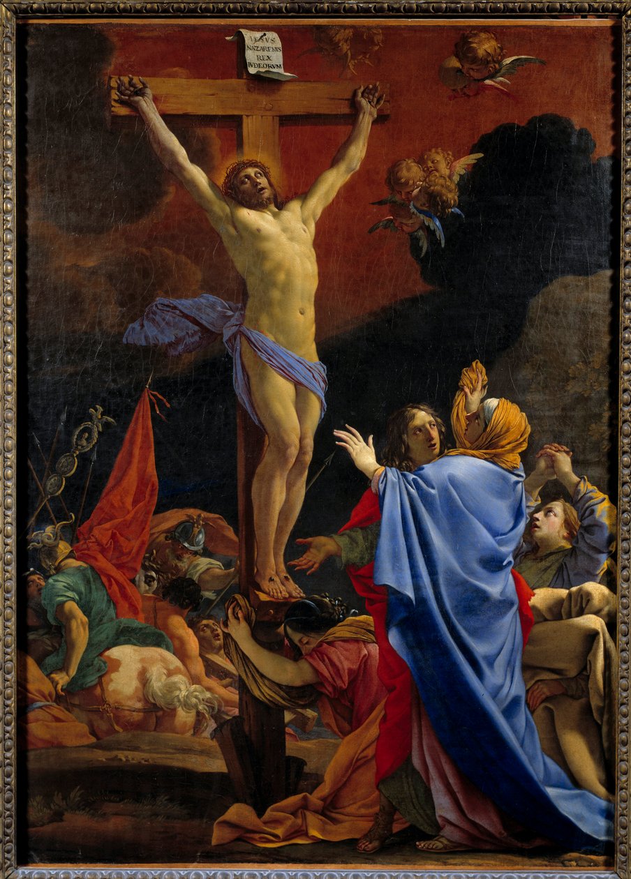 Cristo na cruz. Pintura de Michel Dorigny (1617-1665) de Michel Dorigny