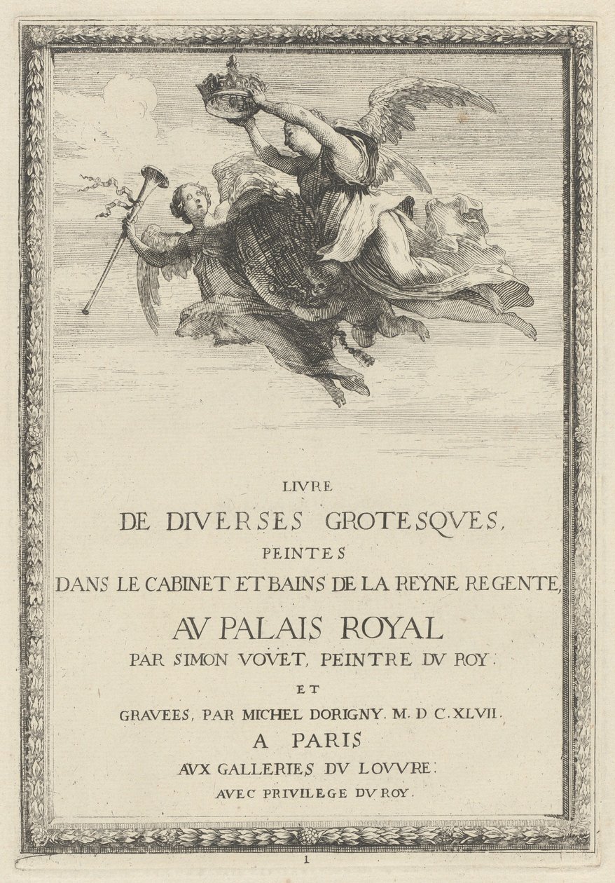 Folha de rosto de Michel Dorigny, after Simon Vouet