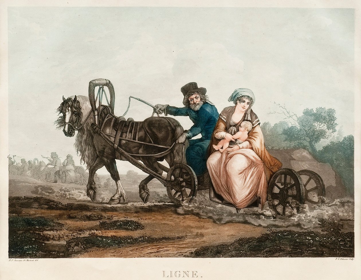 Condução de trenó, 1830-1840 de Michel Francois Damam Demartrait