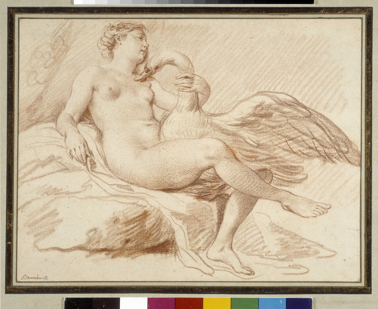 Leda e o cisne (sangue) de Michel Honore Bounieu