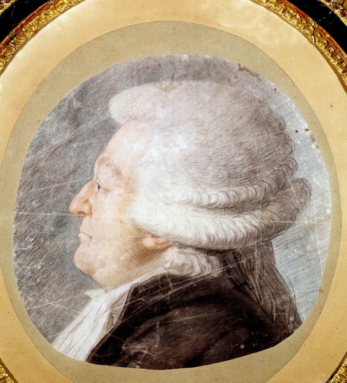 Retrato de Honra Gabriel (Honore-Gabriel) Riqueti, Conde de Mirabeau (1749-1791) no traje de deputado do Terceiro Estado em 1789. Desenho de Michel Honore Bounieu (1740 - 1814) de Michel Honore Bounieu