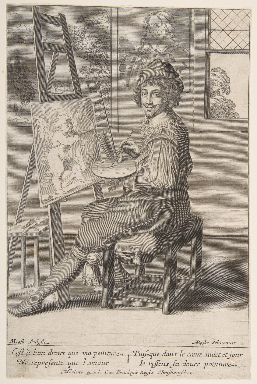 Pintor em um cavalete, 1620-67. de Michel Lasne