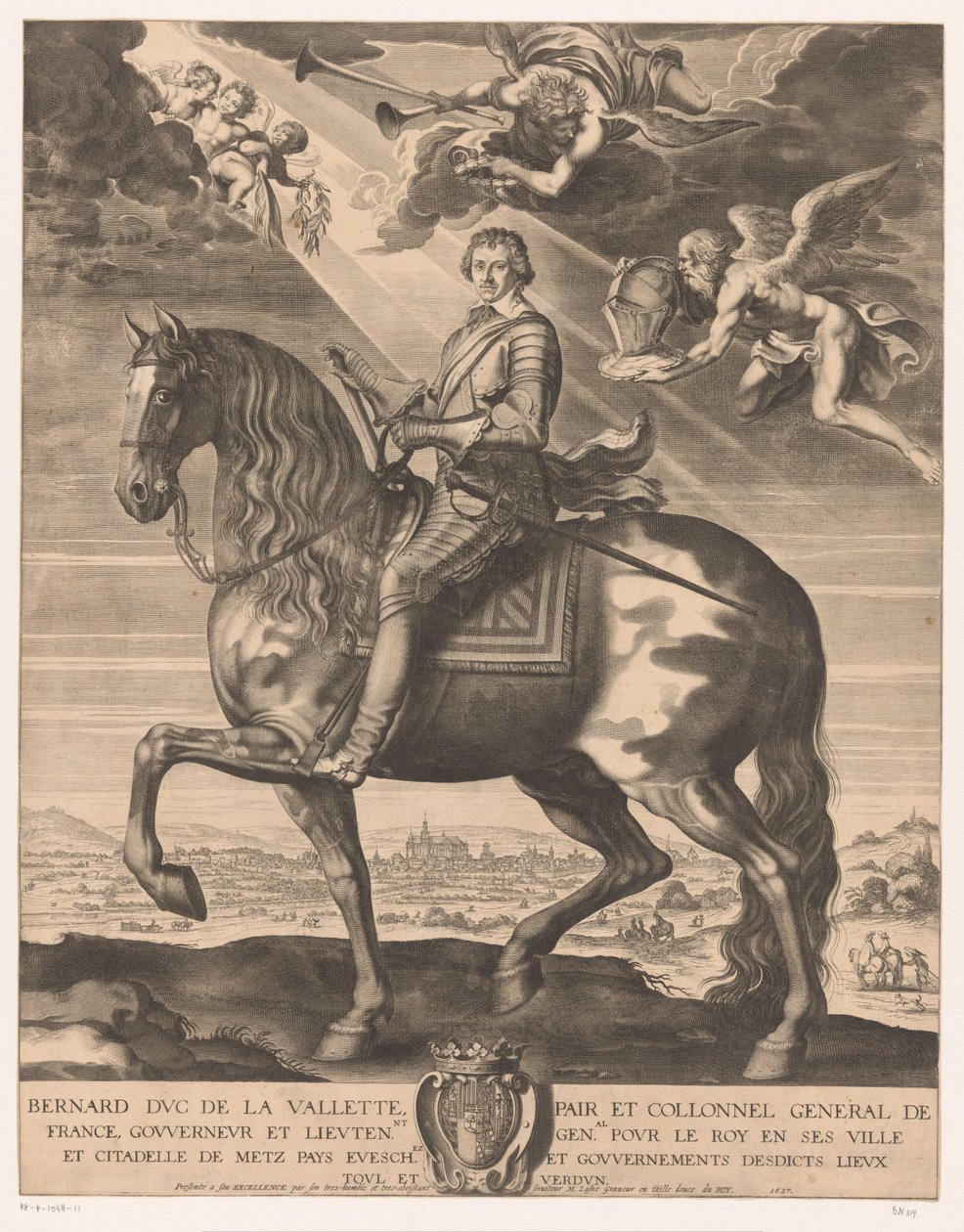 Retrato equestre de Bernard de Foix de la Valette, Duque de Epernon de Michel Lasne