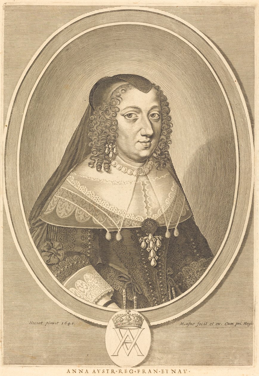 Ana da Áustria de Michel Lasne after Jean Nocret