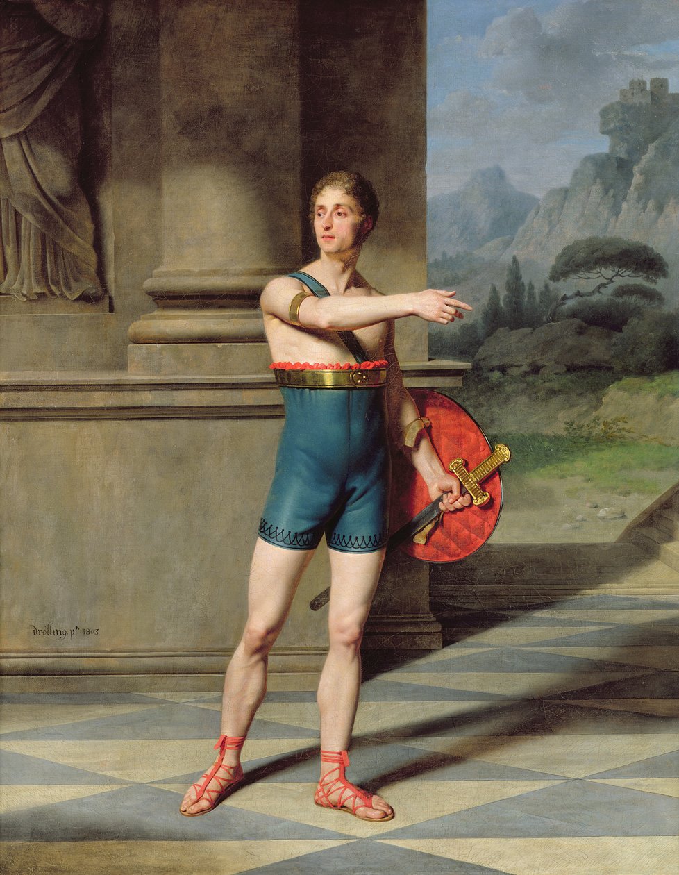 Retrato de Nicolas Baptiste no papel de Horácio de Michel Martin Drolling