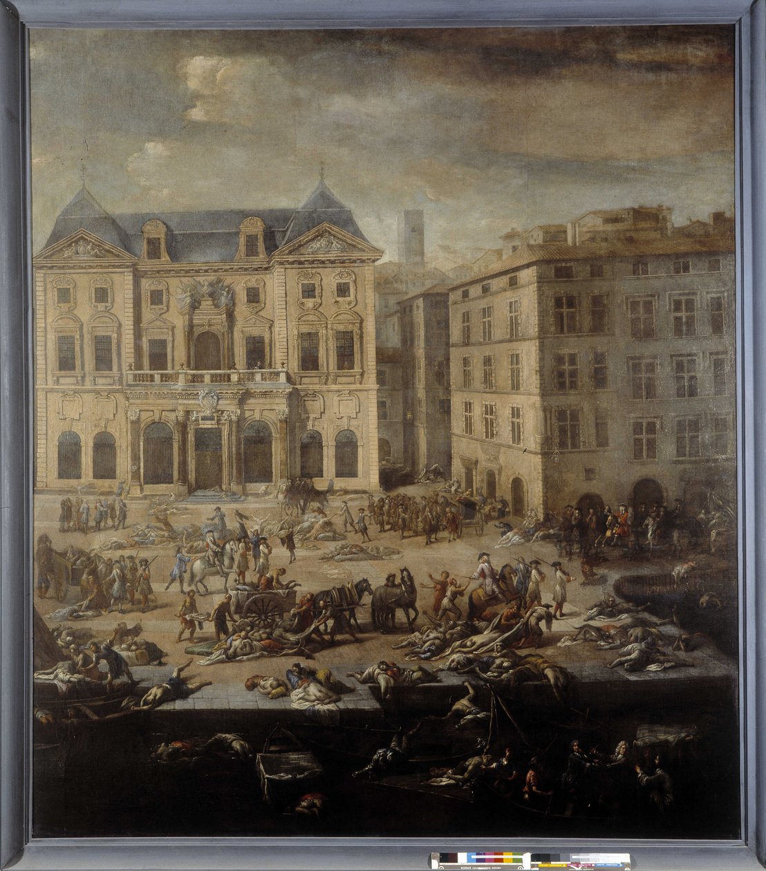 Vista da Câmara Municipal (de Marselha) durante a praga de 1720 de Michel Serre