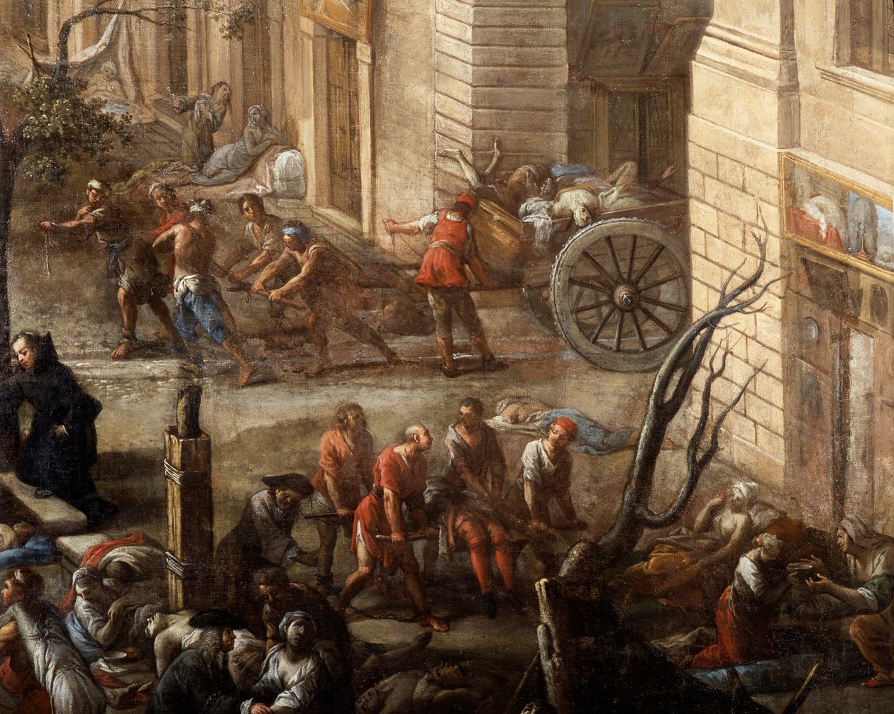 Vista da Câmara Municipal (de Marselha) durante a praga de 1720 de Michel Serre
