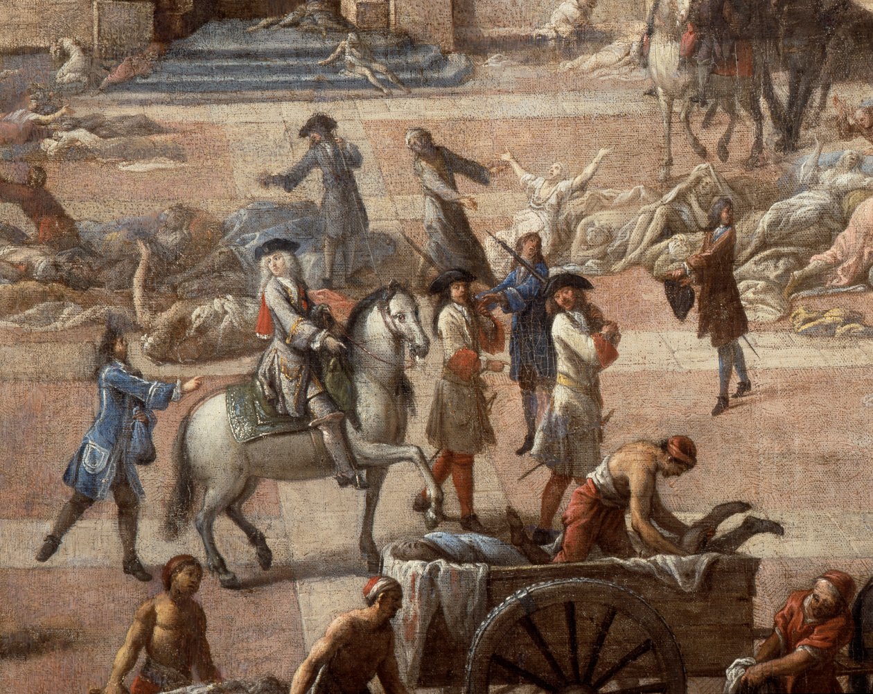 Vista da Câmara Municipal (de Marselha) durante a praga de 1720 de Michel Serre