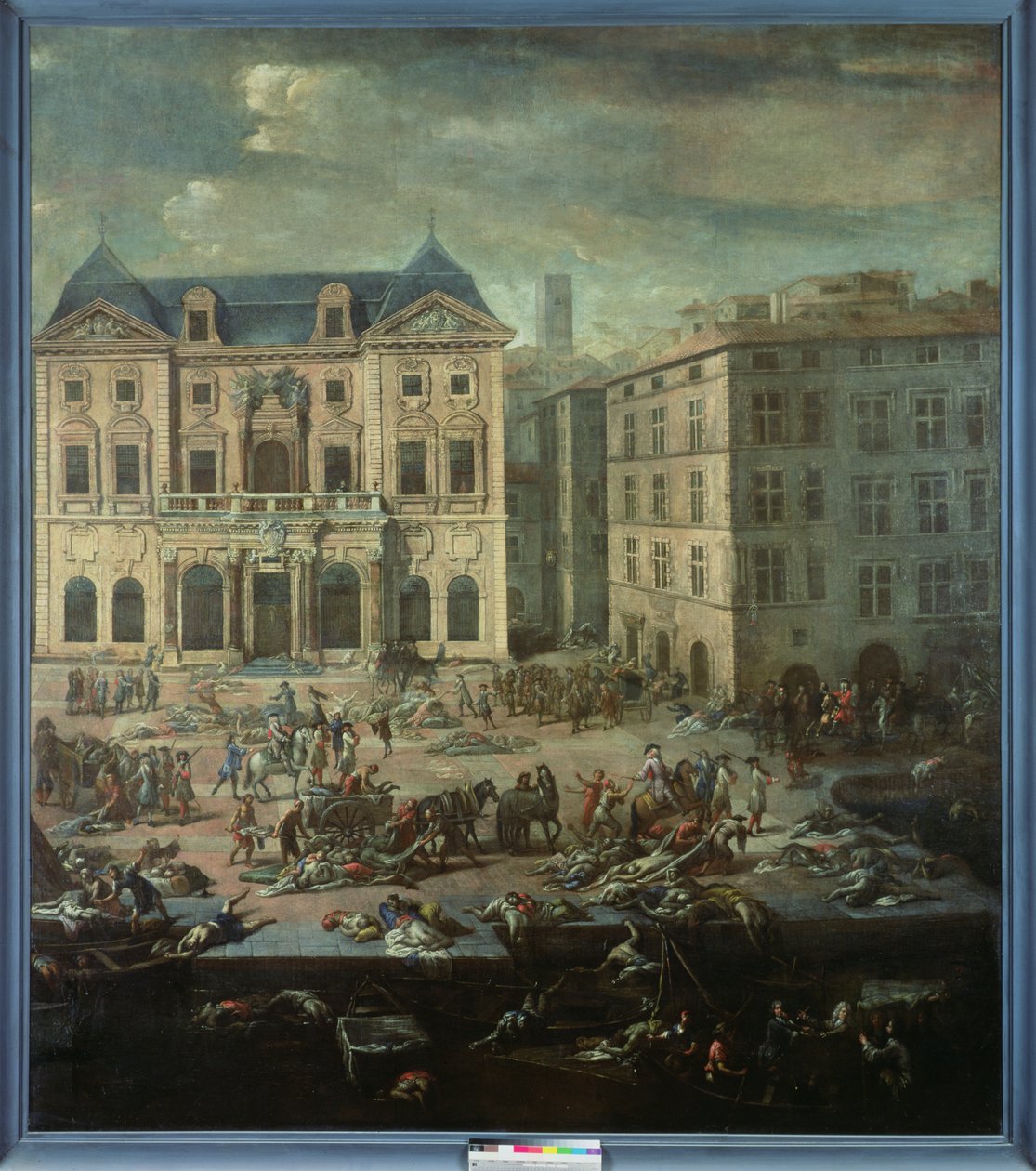 Vista da Câmara Municipal, Marselha durante a Praga de 1720 de Michel Serre