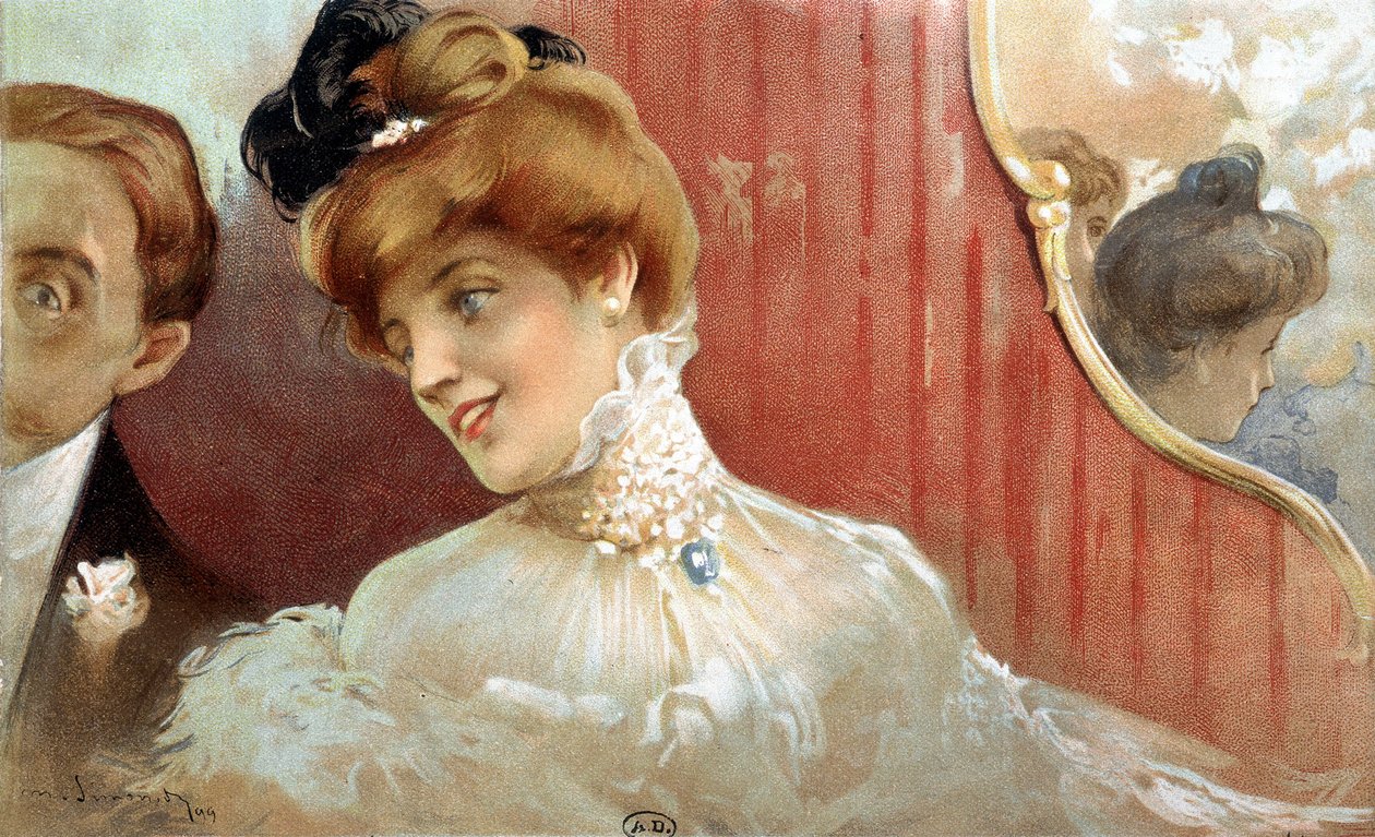 Mulher no concerto - chromo. por Simondy de Michel Simonidy
