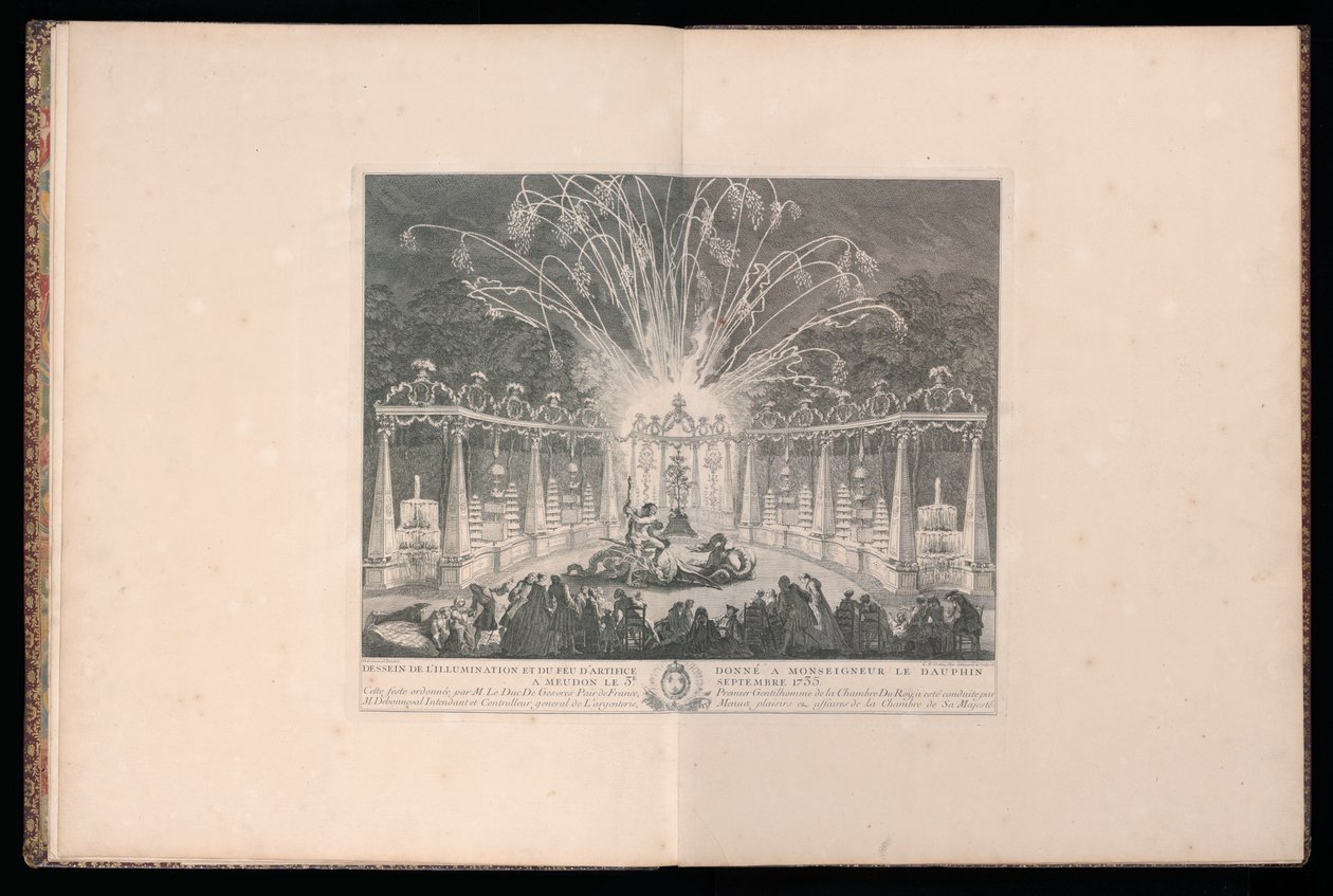 Projeto da Iluminação e Fogos de Artifício dedicados a Sua Graça o Delfim em Meudon, 3 de setembro de 1735 de Michel de Bonneval