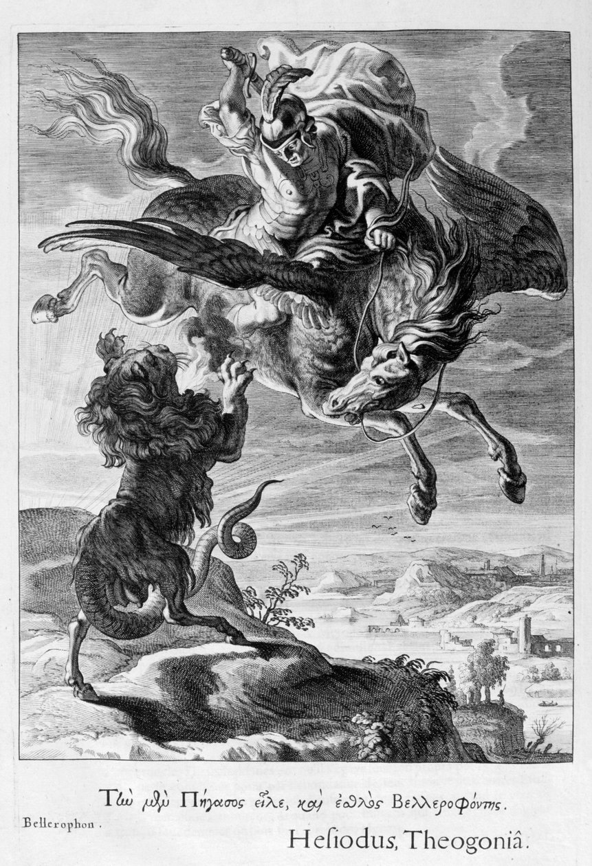 Bellerophon luta contra a Quimera, 1655 de Michel de Marolles