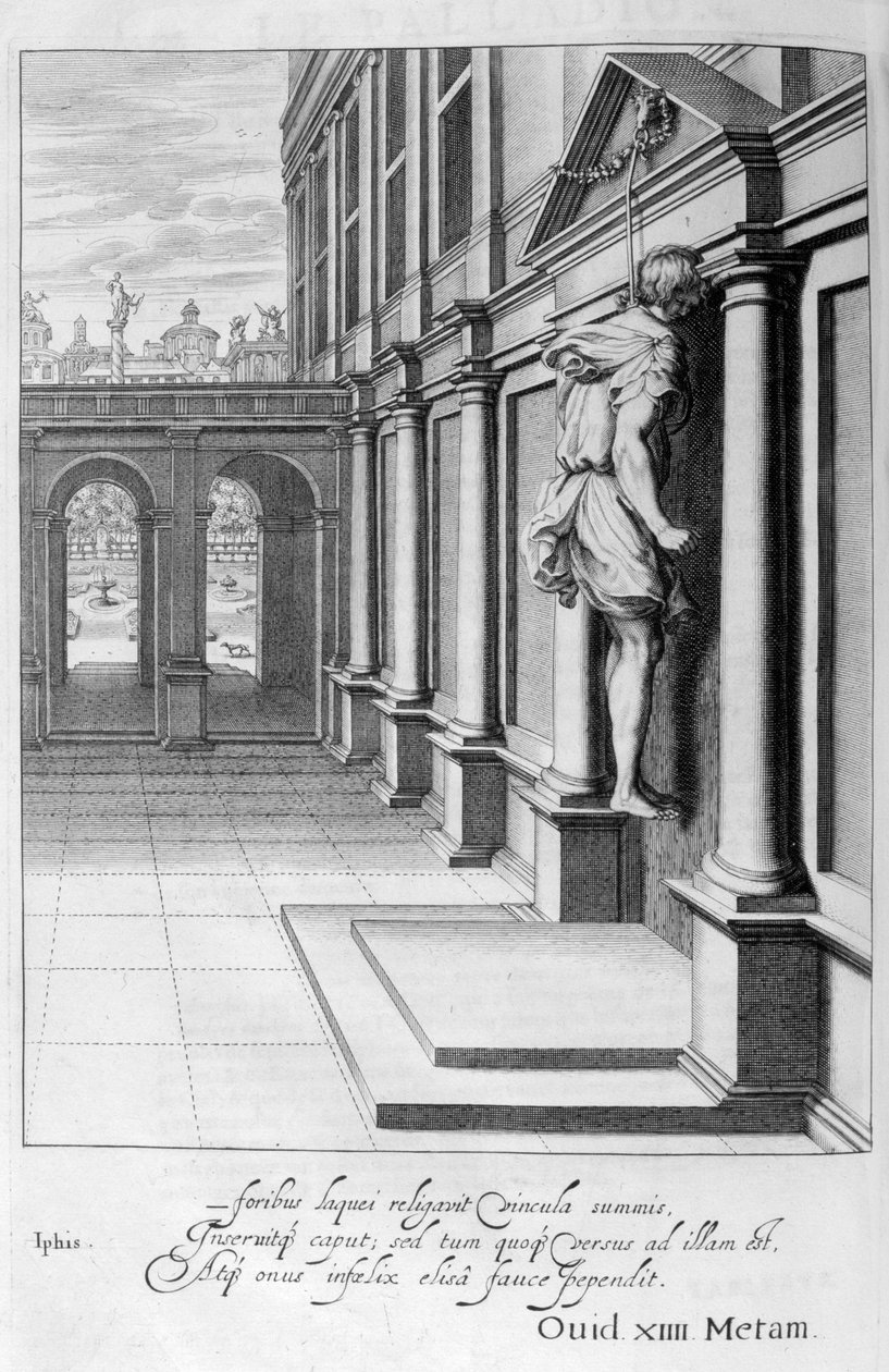 Iphis se desespera por não poder ganhar Anaxarete, 1655 de Michel de Marolles